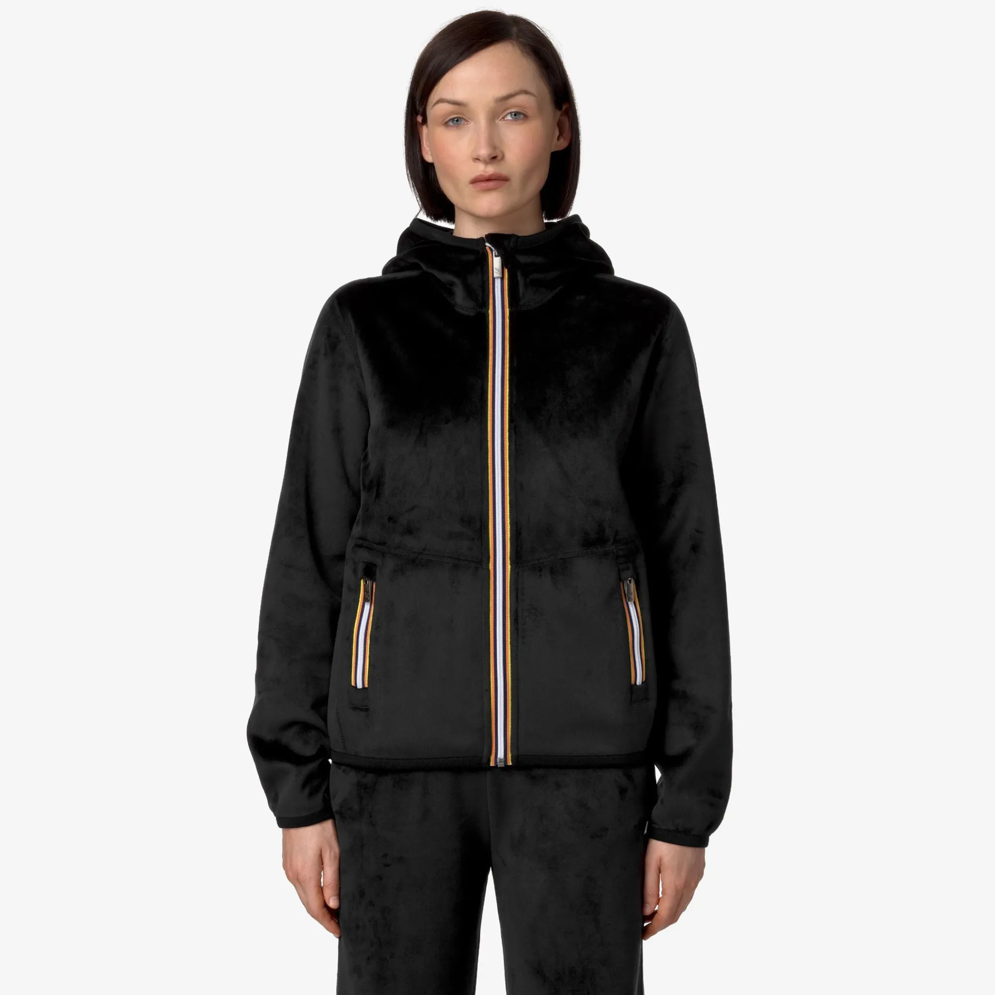 Hot K-Way LILY VELOUR POLAR REVERSIBLE Blackp-blackp