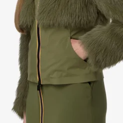 Online K-Way MEL ECO FUR BONDED Greenwinter-blackash