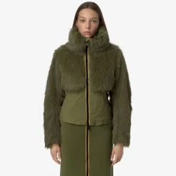 Online K-Way MEL ECO FUR BONDED Greenwinter-blackash