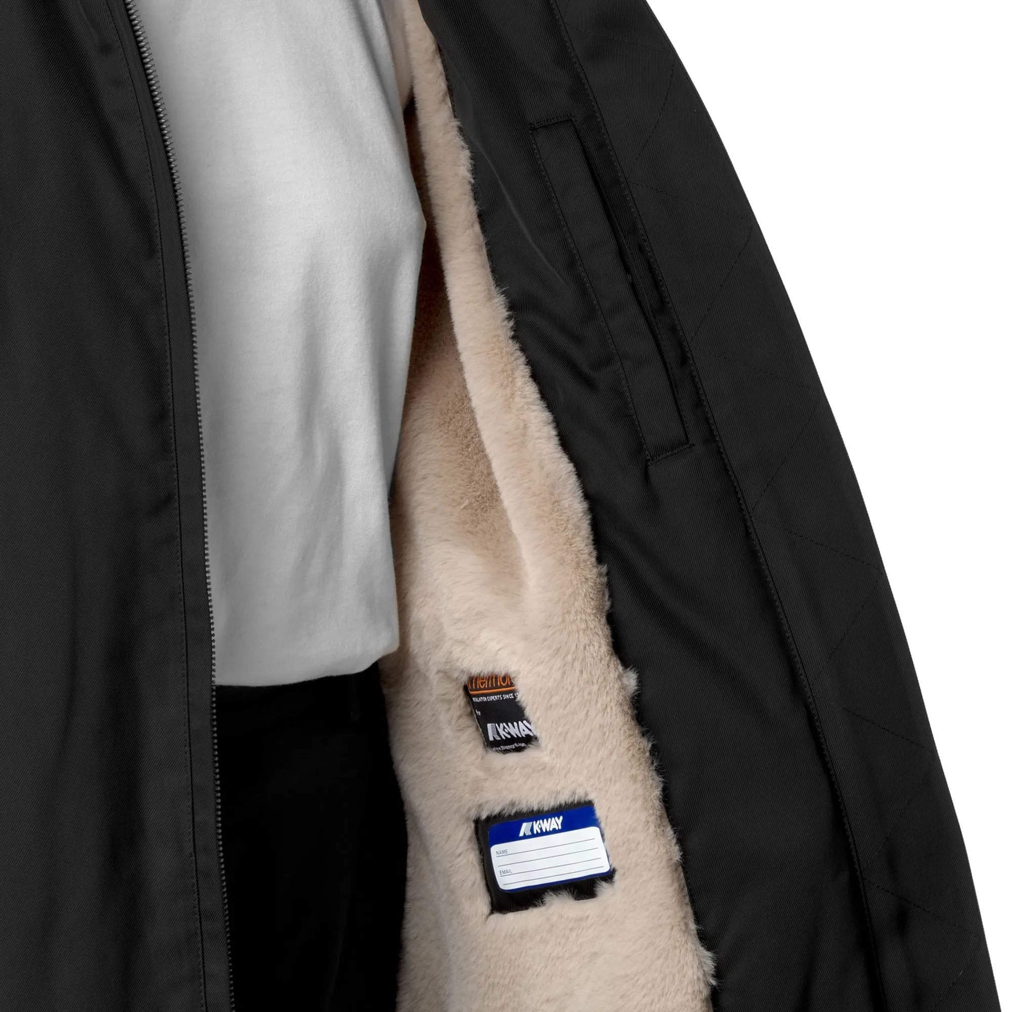 Clearance K-Way OLLER TWILL FUR Blackpure-natural