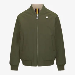Outlet K-Way P. AORELIAN ST WARM REVERSIBLE Greencypress-beigegrey