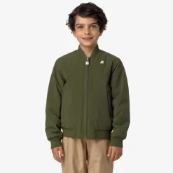 Outlet K-Way P. AORELIAN ST WARM REVERSIBLE Greencypress-beigegrey