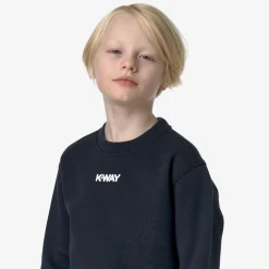 New K-Way P. BRIEG PC LETTERING Bluedepth-beigegrey