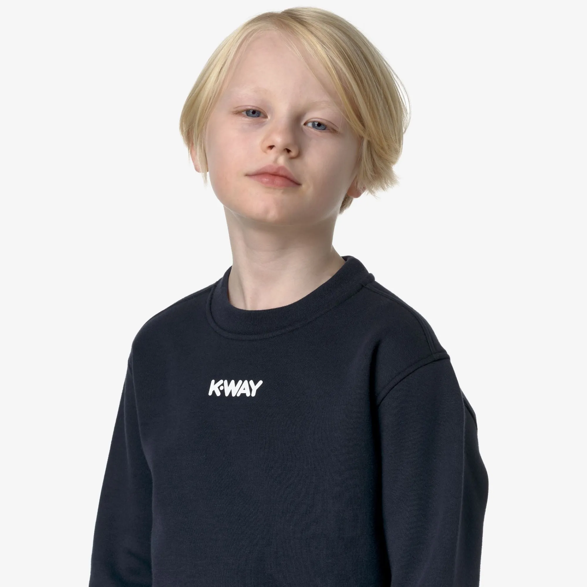 New K-Way P. BRIEG PC LETTERING Bluedepth-beigegrey