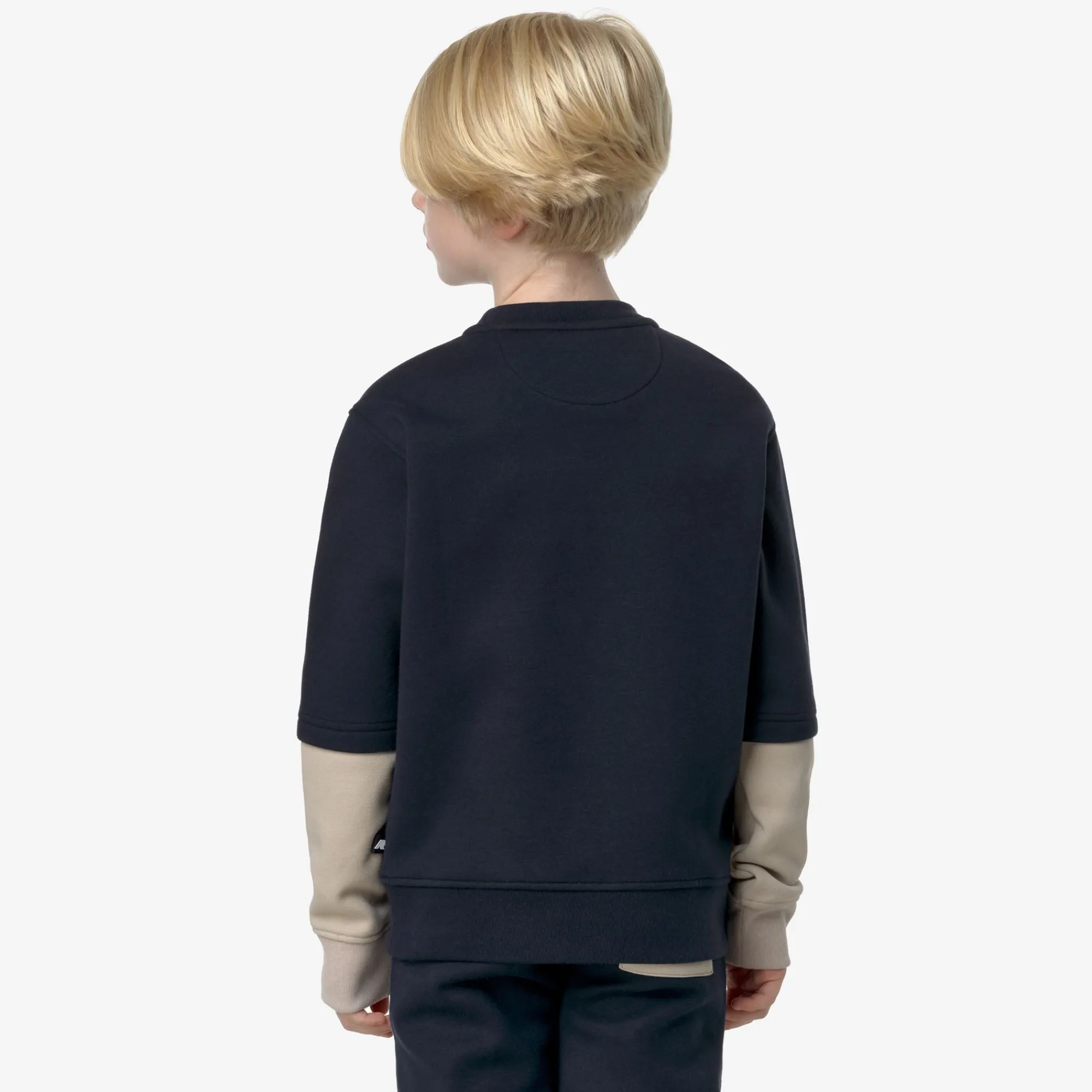 New K-Way P. BRIEG PC LETTERING Bluedepth-beigegrey