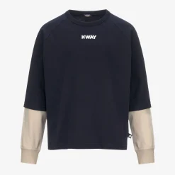 Online K-Way P. ELMER PEACH REVERSIBLE SLEEVE Bluedepth-beigegrey