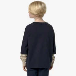 Online K-Way P. ELMER PEACH REVERSIBLE SLEEVE Bluedepth-beigegrey