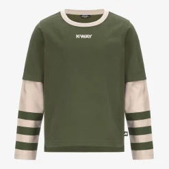 New K-Way P. ELMERINE PEACH REVERSIBLE SLEEVES Greencypress-pinktint