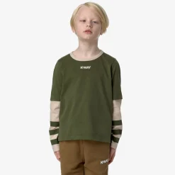 New K-Way P. ELMERINE PEACH REVERSIBLE SLEEVES Greencypress-pinktint