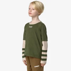 New K-Way P. ELMERINE PEACH REVERSIBLE SLEEVES Greencypress-pinktint