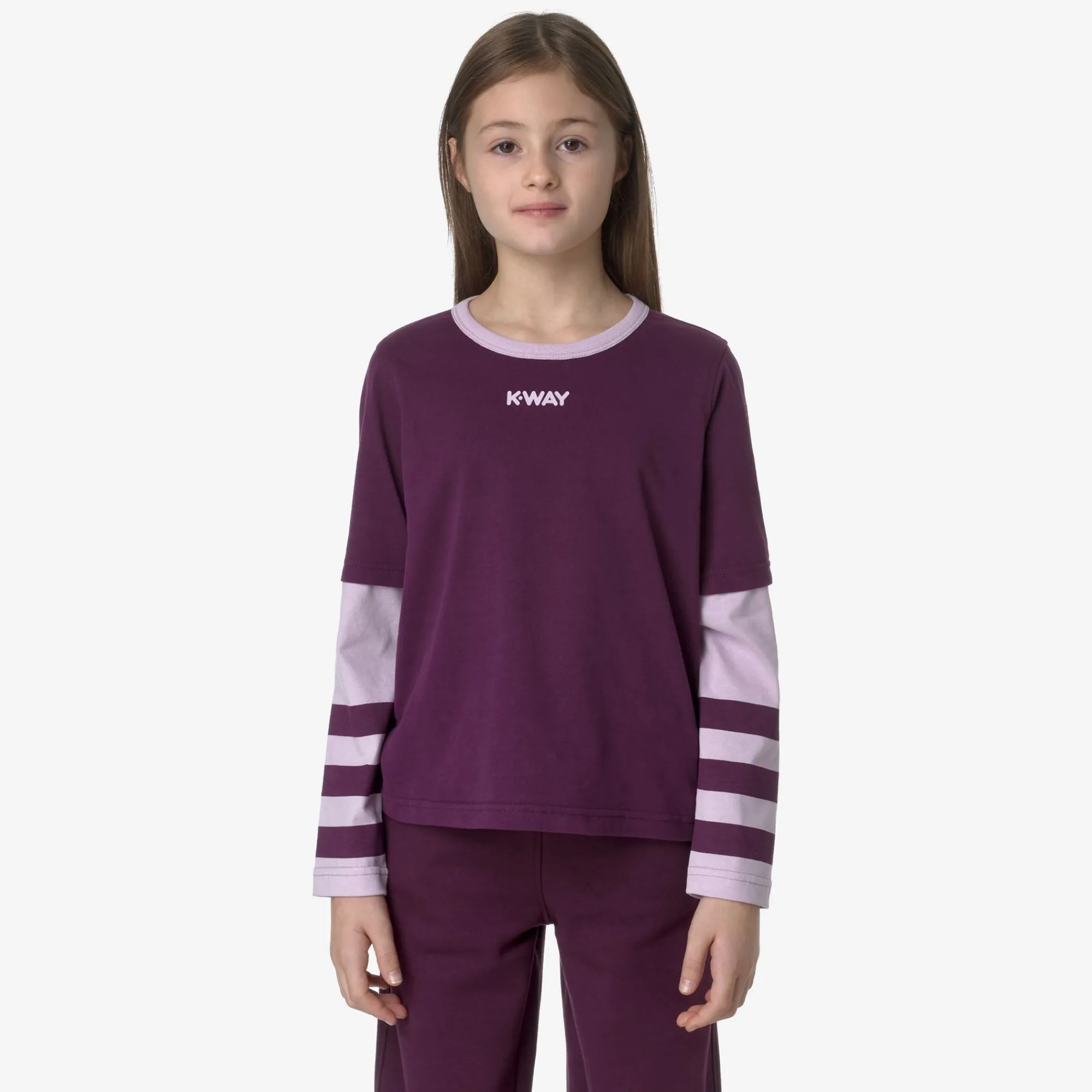 Discount K-Way P. ELMERINE PEACH REVERSIBLE SLEEVES Violetdkpurple-violetltlilac