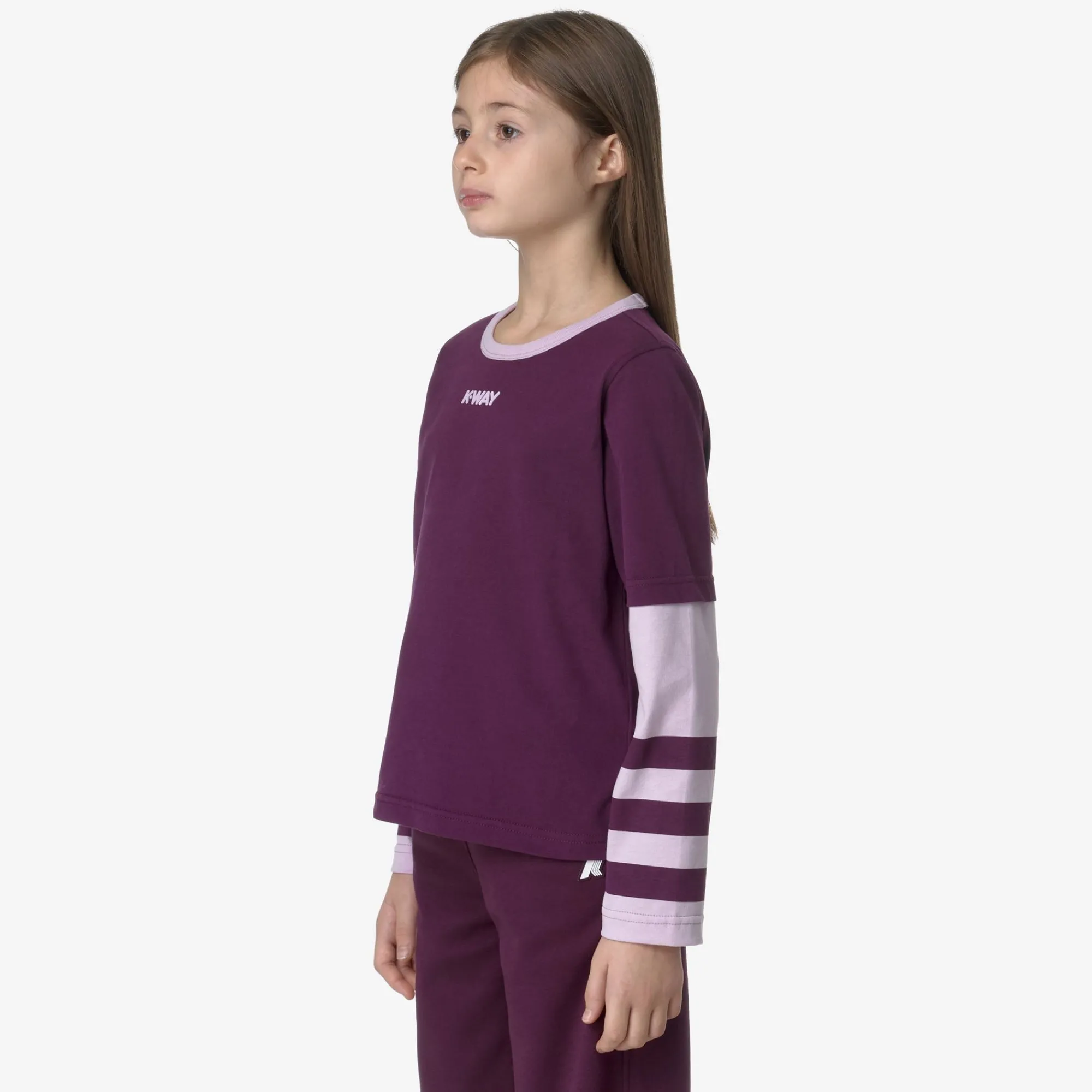 Discount K-Way P. ELMERINE PEACH REVERSIBLE SLEEVES Violetdkpurple-violetltlilac