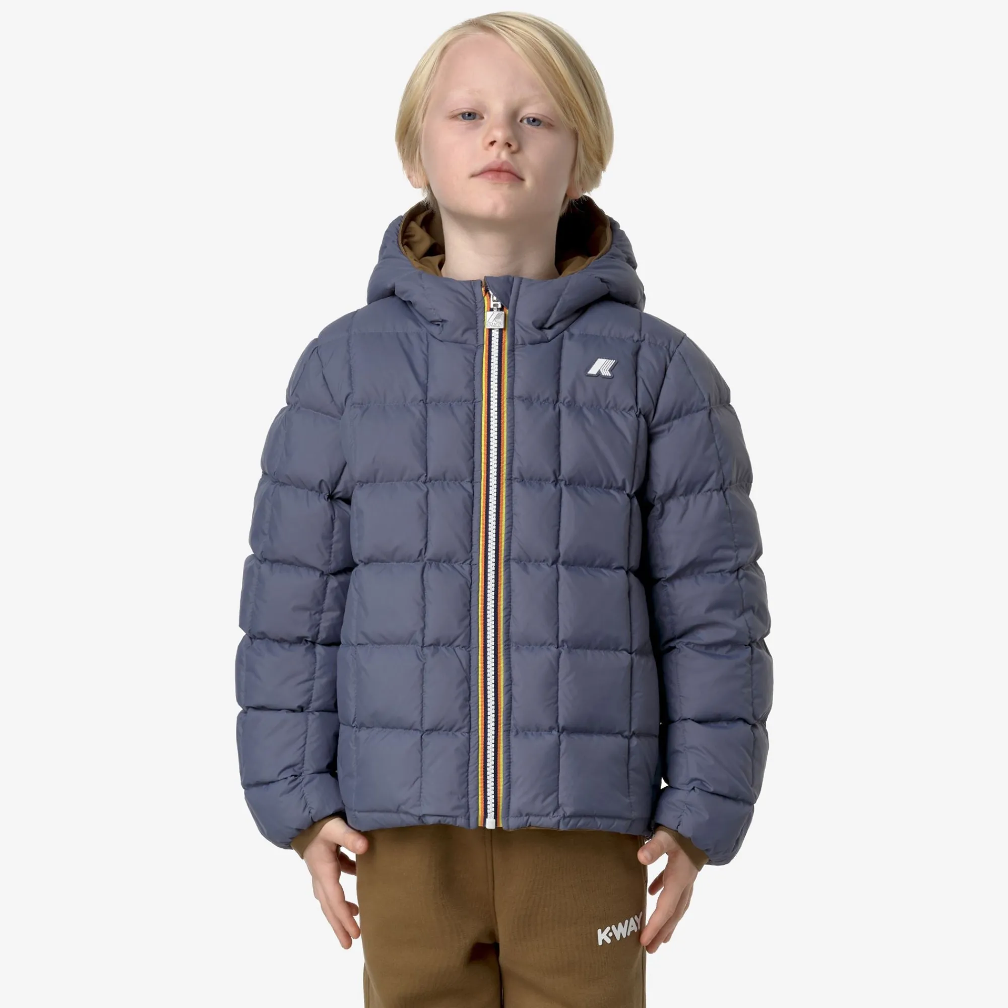 Clearance K-Way P. JACK ST THERMO REVERSIBLE Browncorda-greyblueavio