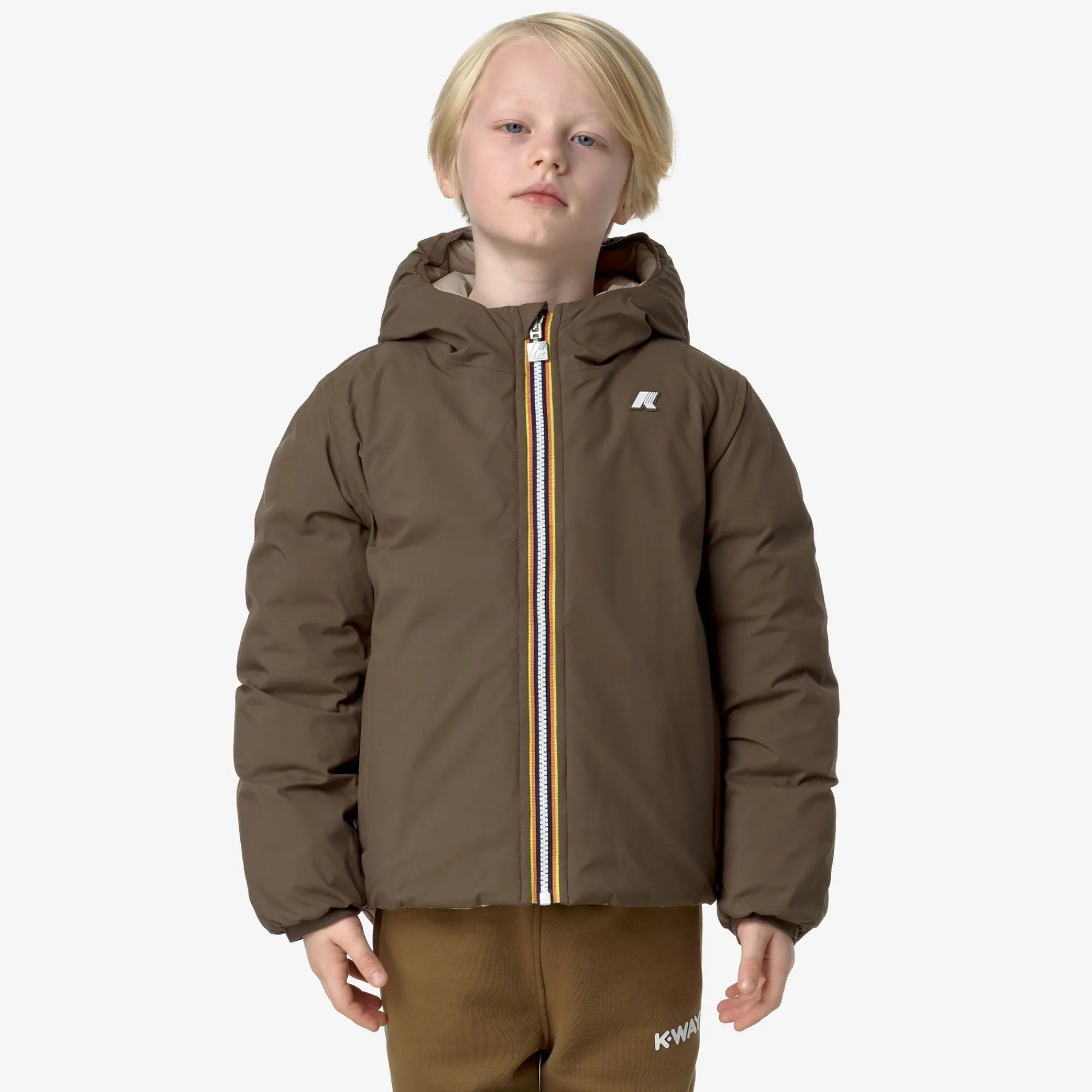 Outlet K-Way P. JACK ST THERMO REVERSIBLE Browngreenish-beigegrey