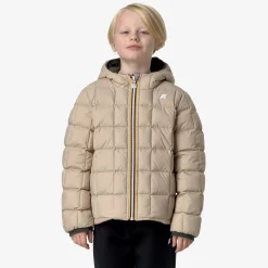 Sale K-Way P. JACK ST THERMO REVERSIBLE Greenb-beigeg
