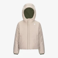 New K-Way P. JACK ST WARM REVERSIBLE Greencypress-beigegrey