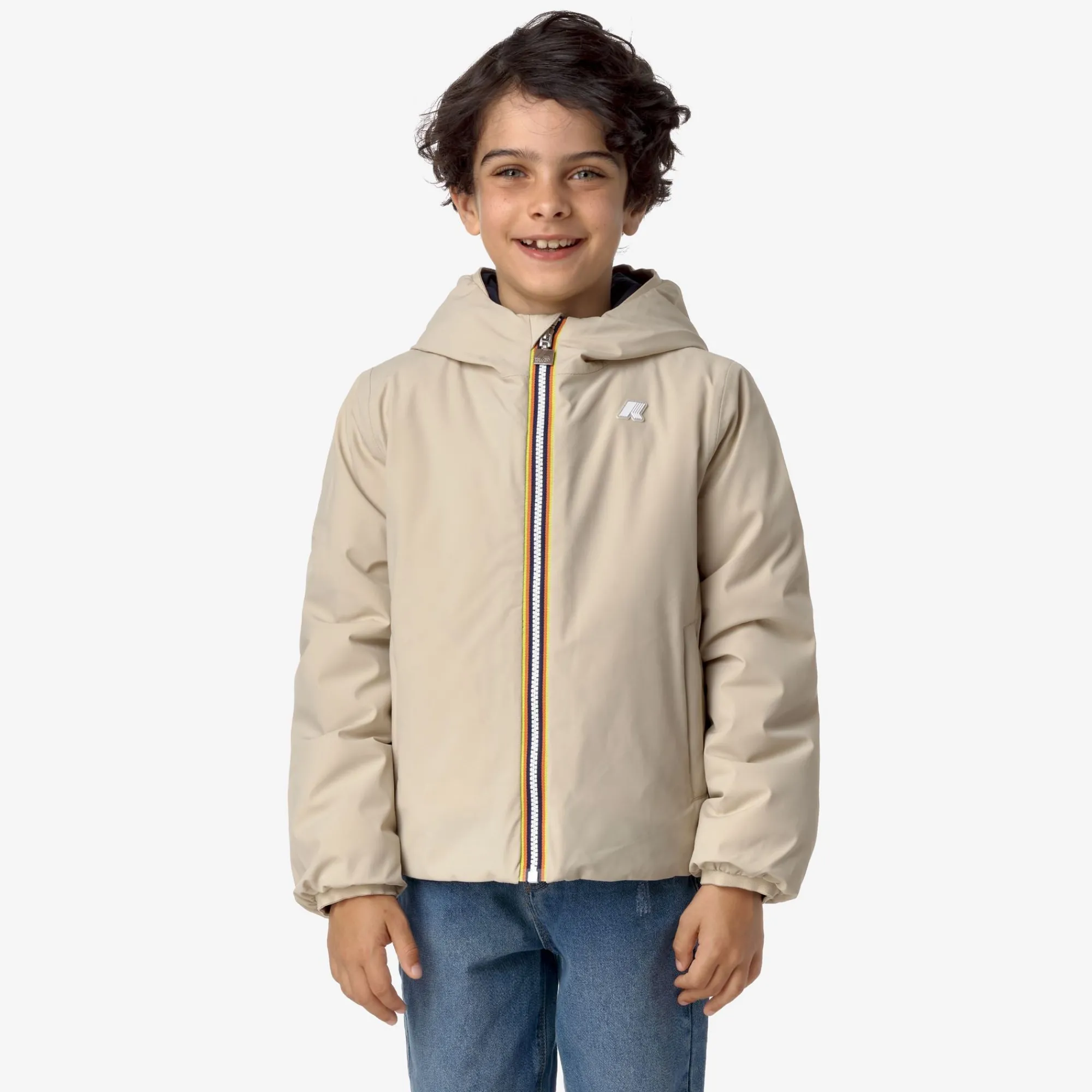 K-Way P. JACK ST WARM REVERSIBLE Beigeg-blued