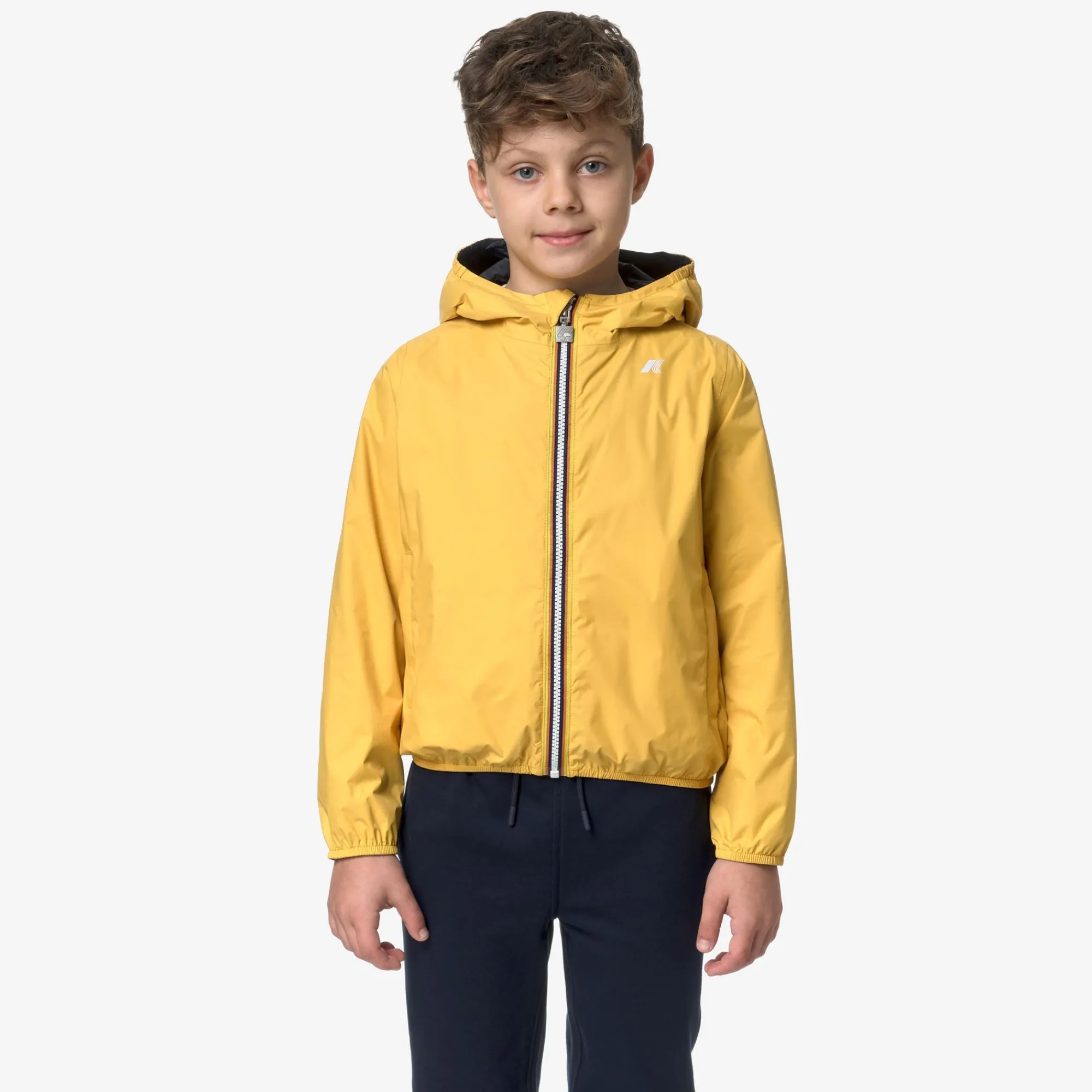 Clearance K-Way P. JAKE PLUS.2 REVERSIBLE Yellowmimosa-bluedepth