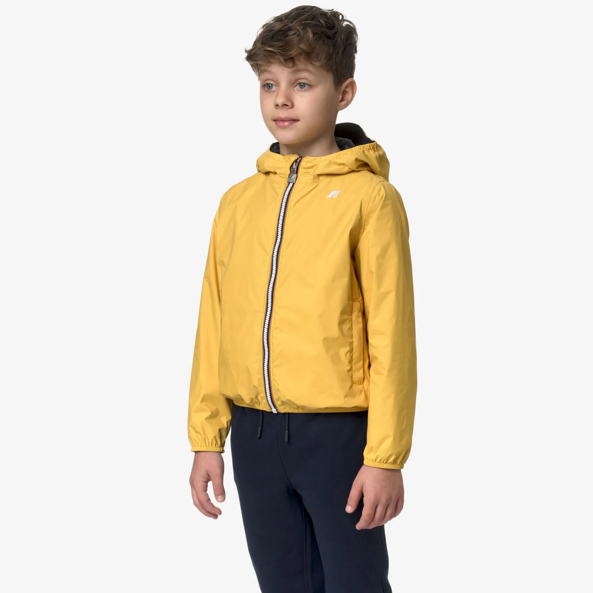 Clearance K-Way P. JAKE PLUS.2 REVERSIBLE Yellowmimosa-bluedepth