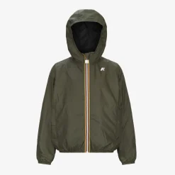 Outlet K-Way P. JAKE PLUS.2 REVERSIBLE Blackpure-greencypress