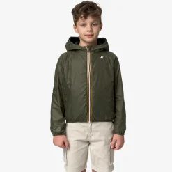 Outlet K-Way P. JAKE PLUS.2 REVERSIBLE Blackpure-greencypress