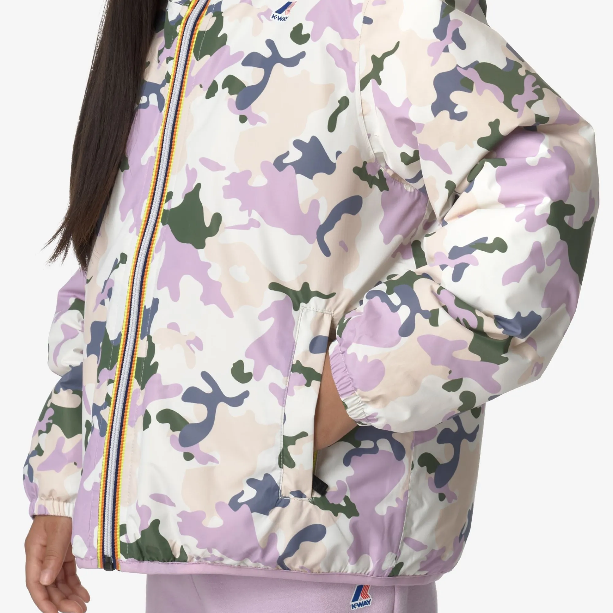 Hot K-Way P. LE VRAI 3.0 CLAUDE ORSETTO GRAPHIC Ecru-camogirlpink