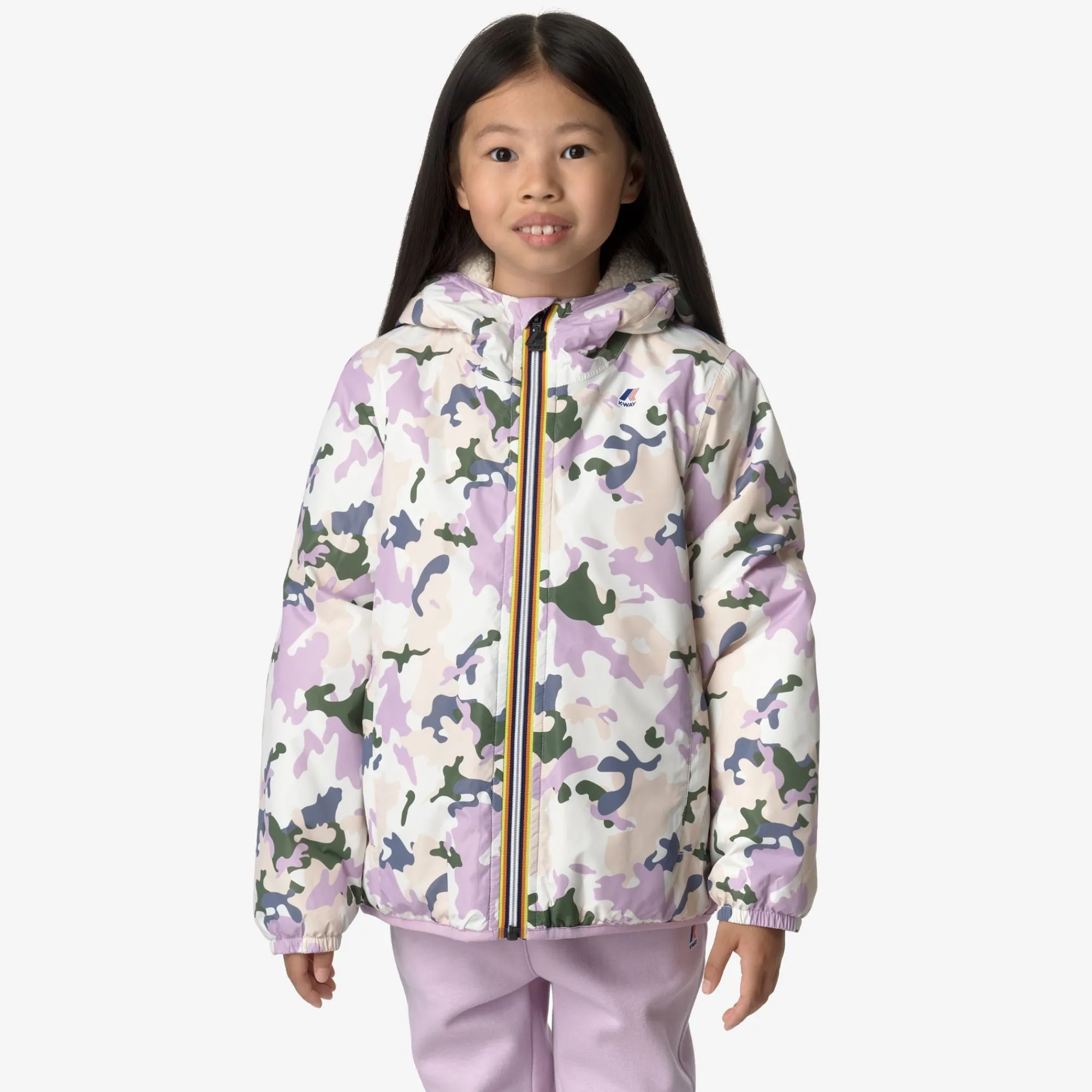 Hot K-Way P. LE VRAI 3.0 CLAUDE ORSETTO GRAPHIC Ecru-camogirlpink