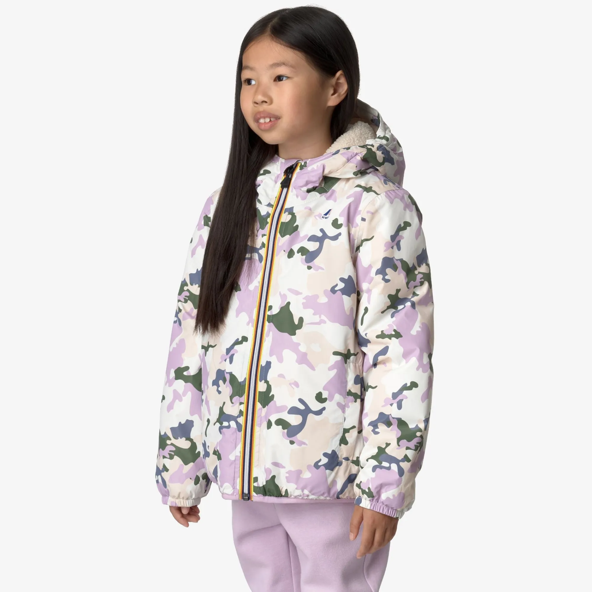 Hot K-Way P. LE VRAI 3.0 CLAUDE ORSETTO GRAPHIC Ecru-camogirlpink