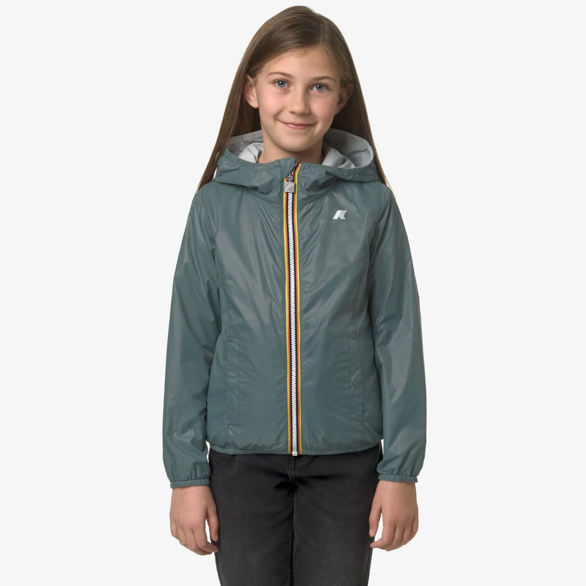 Discount K-Way P. LILY PLUS.2 REVERSIBLE Greys-greenp