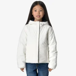 New K-Way P. LILY ST WARM REVERSIBLE Bluedepth-whitegardenia