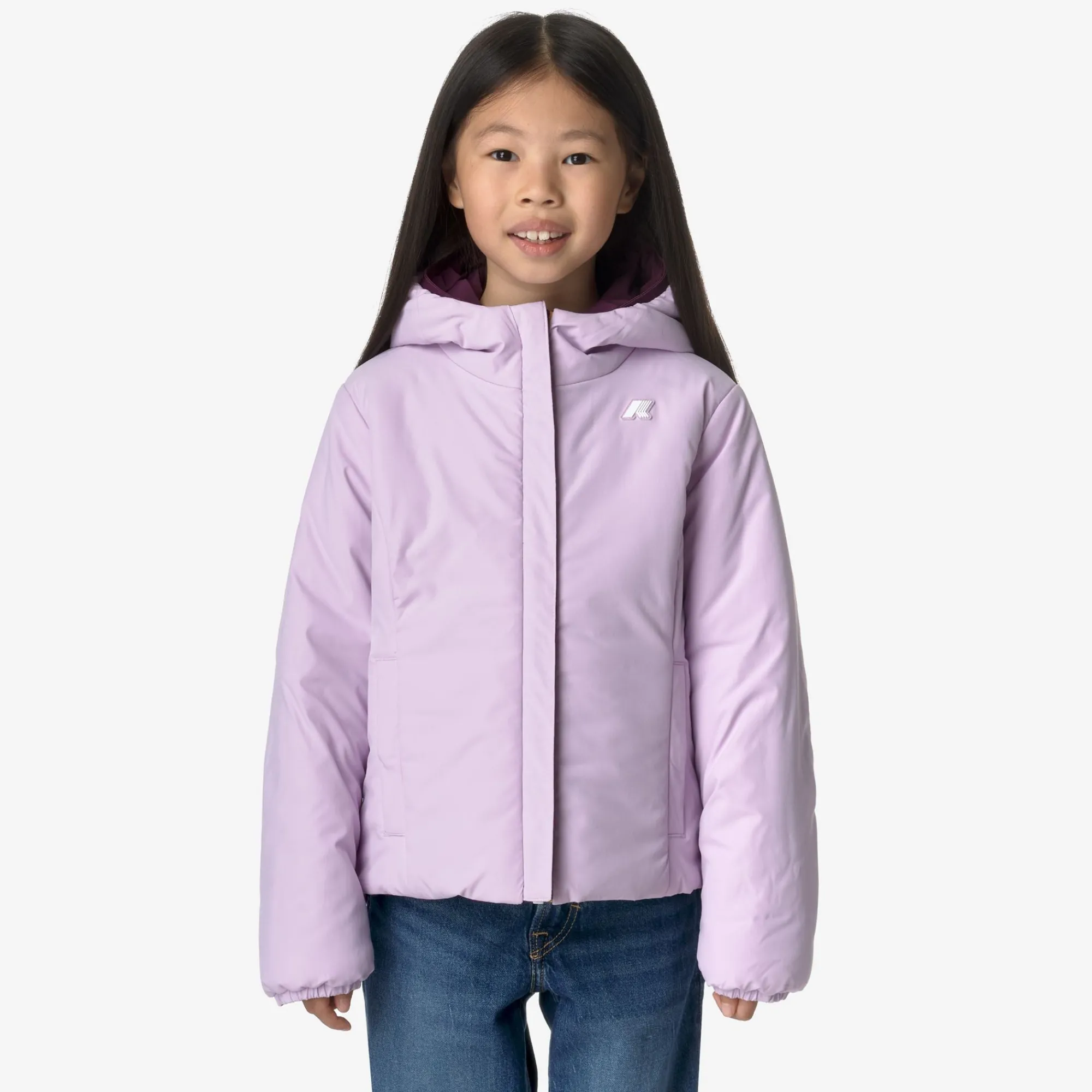 Clearance K-Way P. LILY ST WARM REVERSIBLE Violetdkpurple-violetltlilac