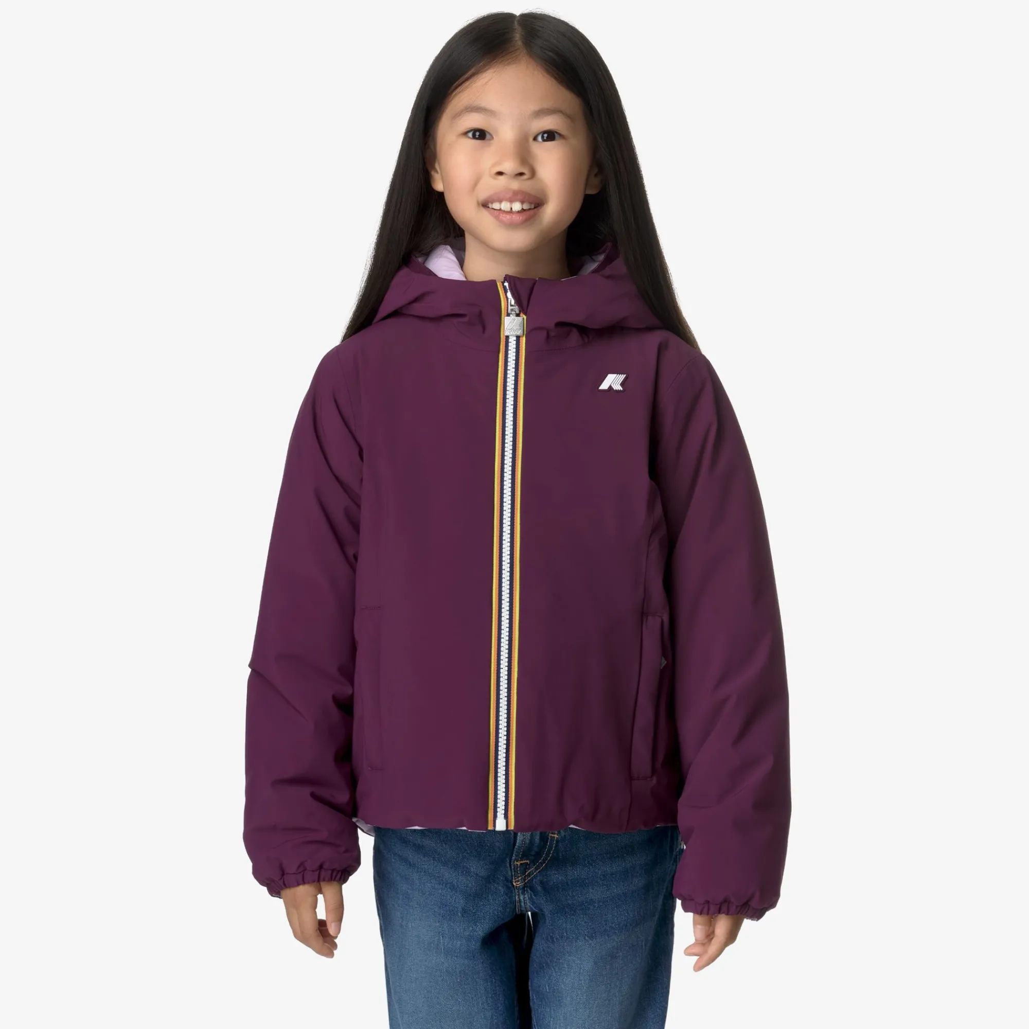 Clearance K-Way P. LILY ST WARM REVERSIBLE Violetdkpurple-violetltlilac