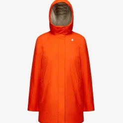 Discount K-Way SOPHIE MICRO RIPSTOP MARMOTTA Orangep-greyb