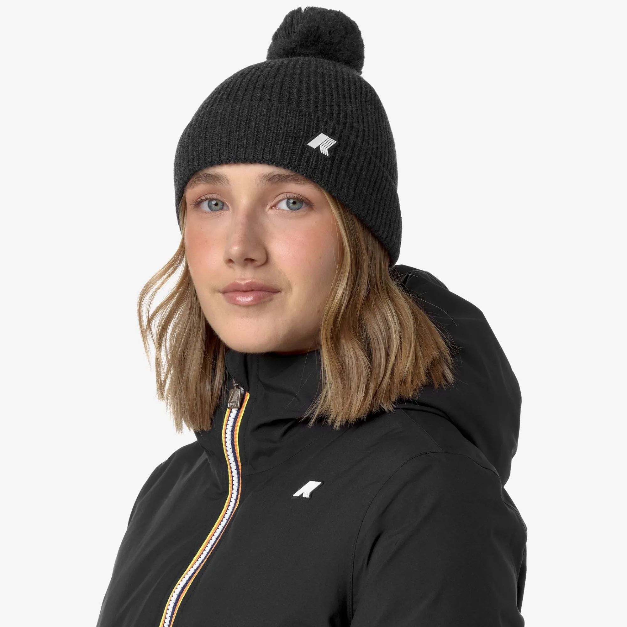 Hot K-Way VINCIENNE CARDIGAN STITCH WOOL Blackpuremelange