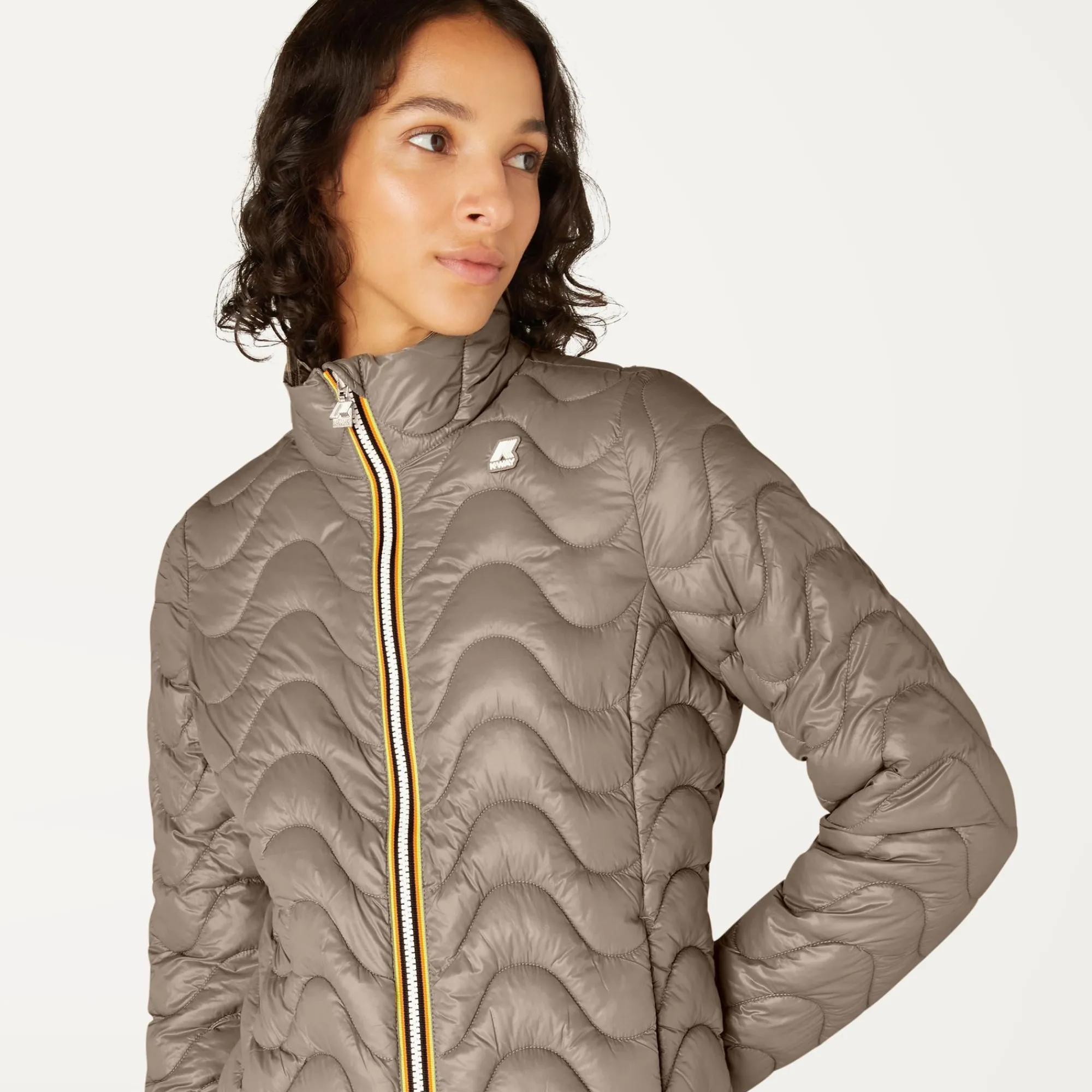 Discount K-Way VIOLETTE QUILTED WARM Beigetaupe